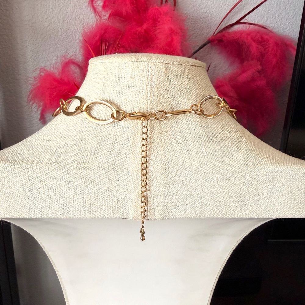 Gold Multi-Link Long Statement Necklace - image 6